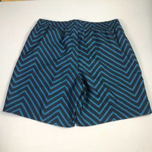 Perry Ellis Men’s Black Dark Teal Chevron Board Swim Shorts New with tag Size M